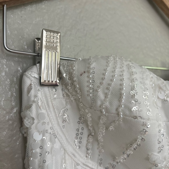 Profound Romance White Sequin Embroidered Bustier Maxi Dress - Picture 12 of 12